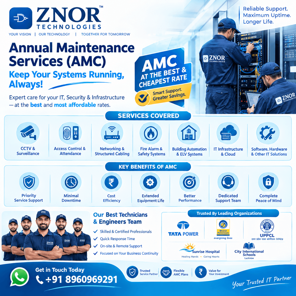 ZNOR technicians supporting IT, security, and infrastructure systems